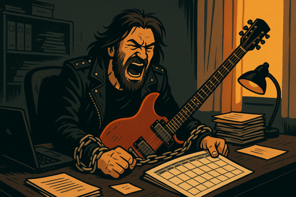 Es gilt die Vertriebsproduktivität zu erhöhen - Jedoch nicht, wen der Sales Rockstar am Schreibtisch gefesselt wird.