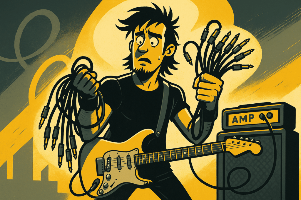 CRM rockt nicht - Rockstar mit Kabelsalat. So machst du dein CRM zum Dealbooster