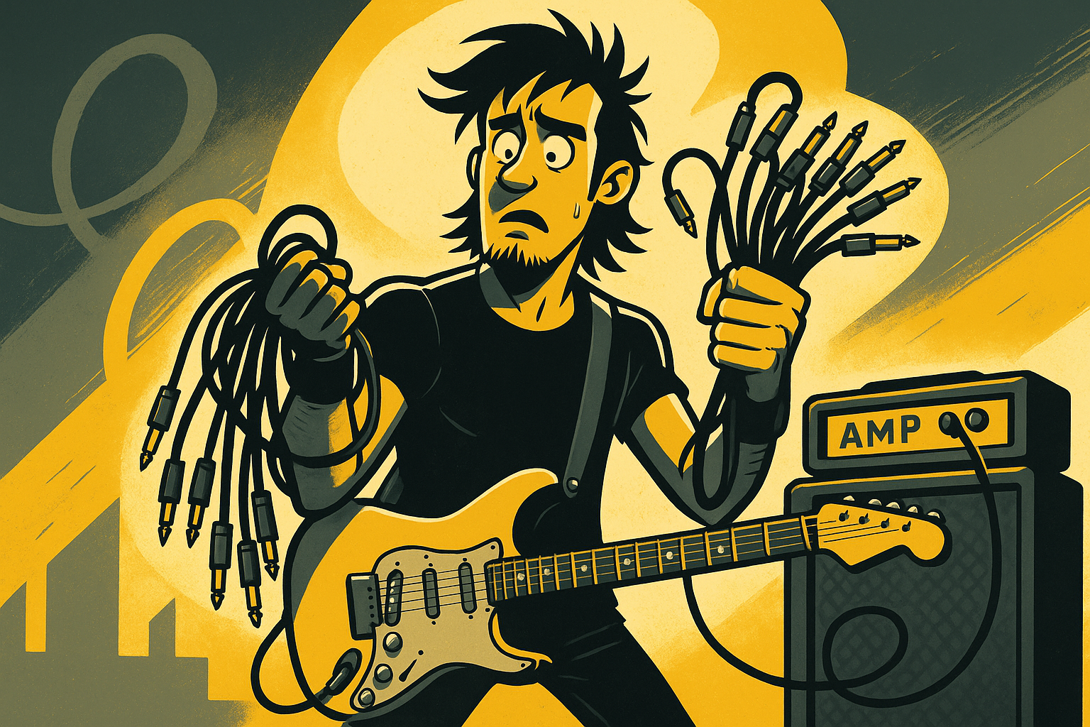 CRM rockt nicht - Rockstar mit Kabelsalat. So machst du dein CRM zum Dealbooster