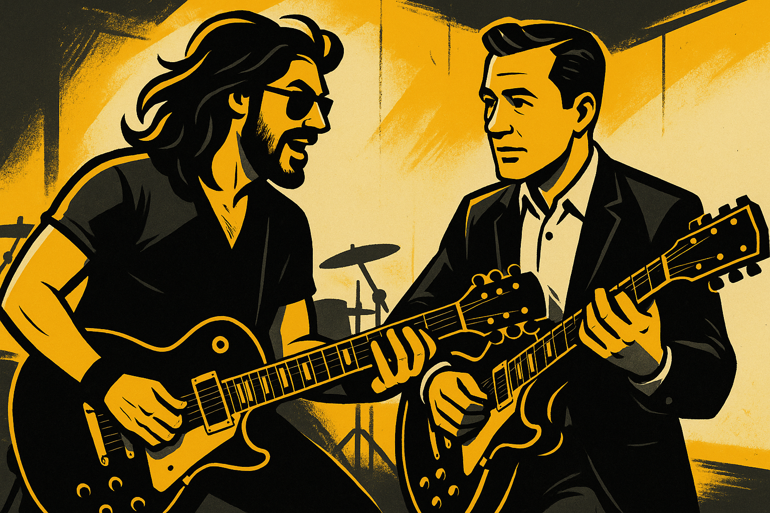 Sales Coaching Deal. Rockstar und Vertriebsmitarbeiter im Proberaum